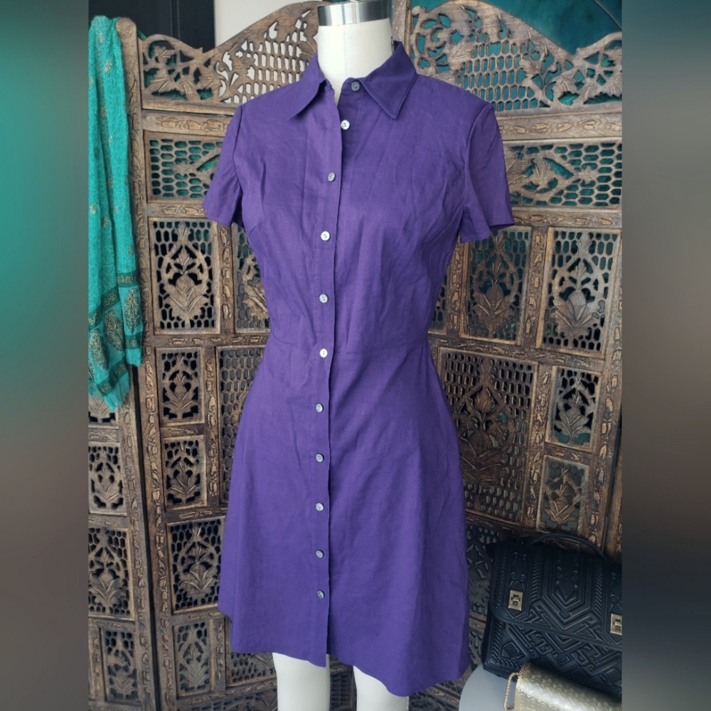 Theory Dress NWT Amethyst Eco Crunch Wash Purple Small 4 Stretchy Form Fitting
